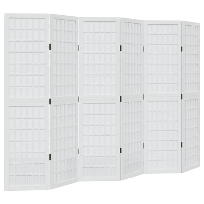 Paraván 6Dílný Bílý Masivní Dřevo Pavlovnie