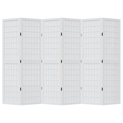 Paraván 6Dílný Bílý Masivní Dřevo Pavlovnie