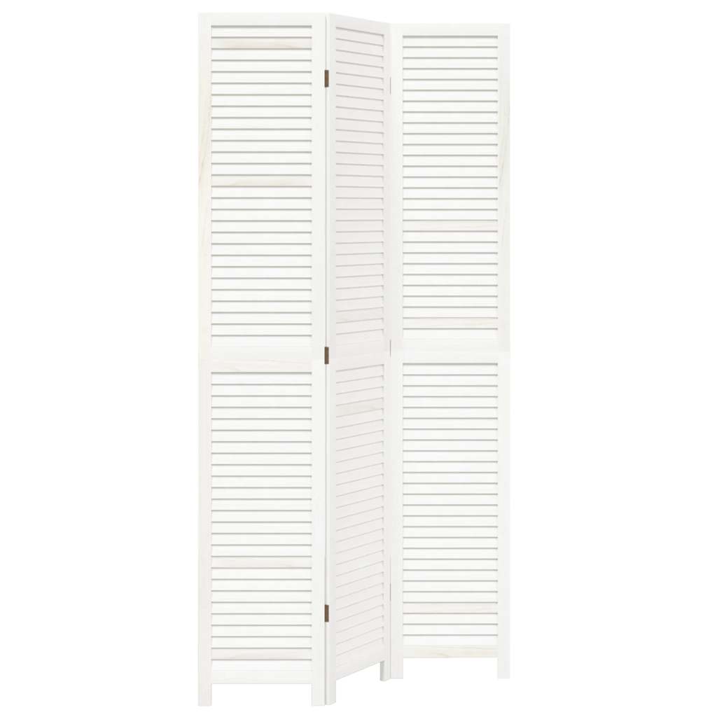 Paraván 3Dílný Bílý Masivní Dřevo Pavlovnie