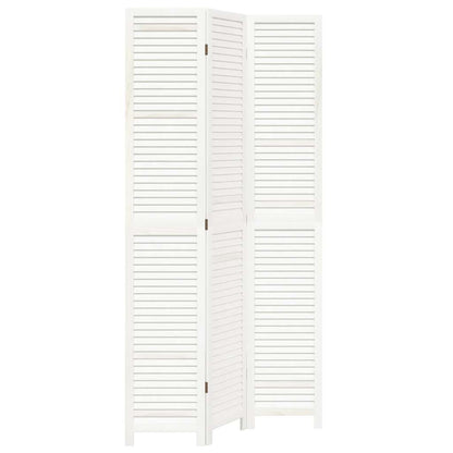 Paraván 3Dílný Bílý Masivní Dřevo Pavlovnie