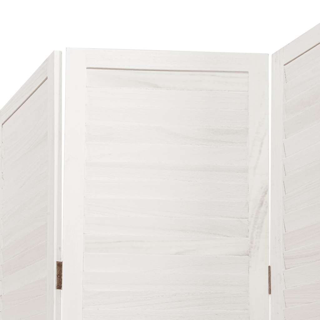 Paraván 5Dílný Bílý Masivní Dřevo Pavlovnie