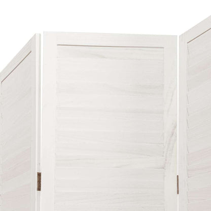 Paraván 5Dílný Bílý Masivní Dřevo Pavlovnie