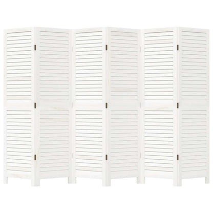 Paraván 6Dílný Bílý Masivní Dřevo Pavlovnie
