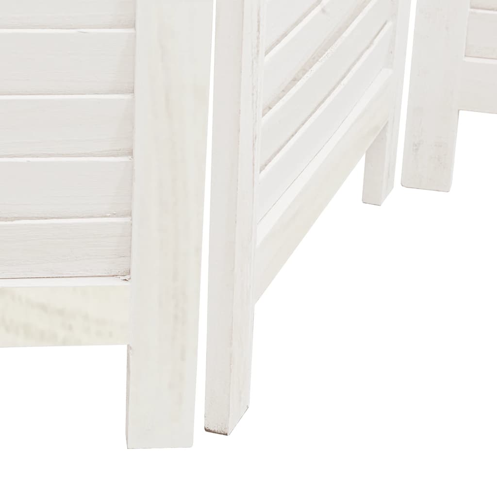 Paraván 6Dílný Bílý Masivní Dřevo Pavlovnie