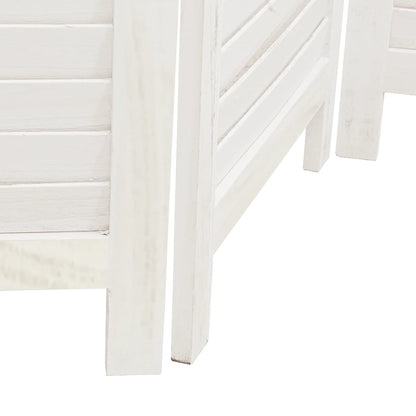 Paraván 6Dílný Bílý Masivní Dřevo Pavlovnie