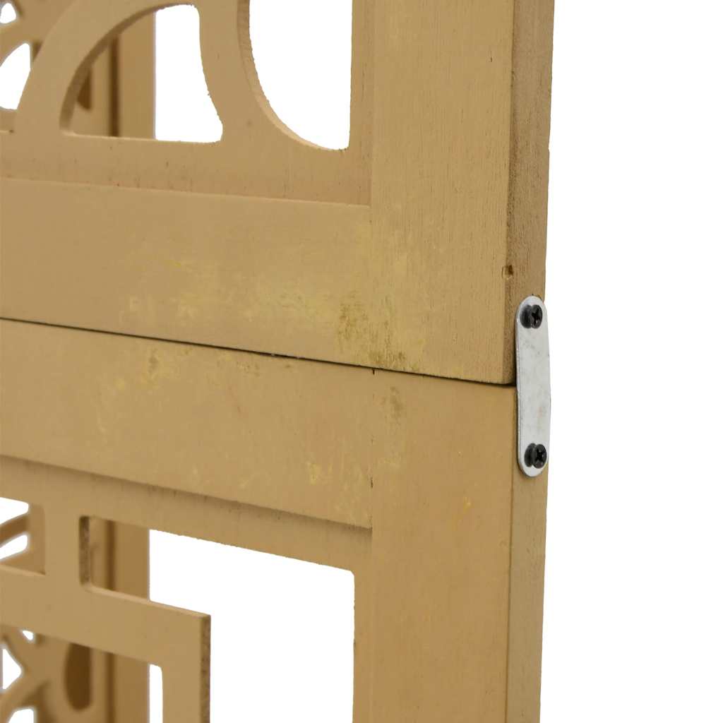 Paraván 4Dílný Hnědý Masivní Dřevo Pavlovnie