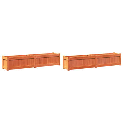 Zahradní Truhlíky 2 Ks Voskově Hnědé Masivní Borovice