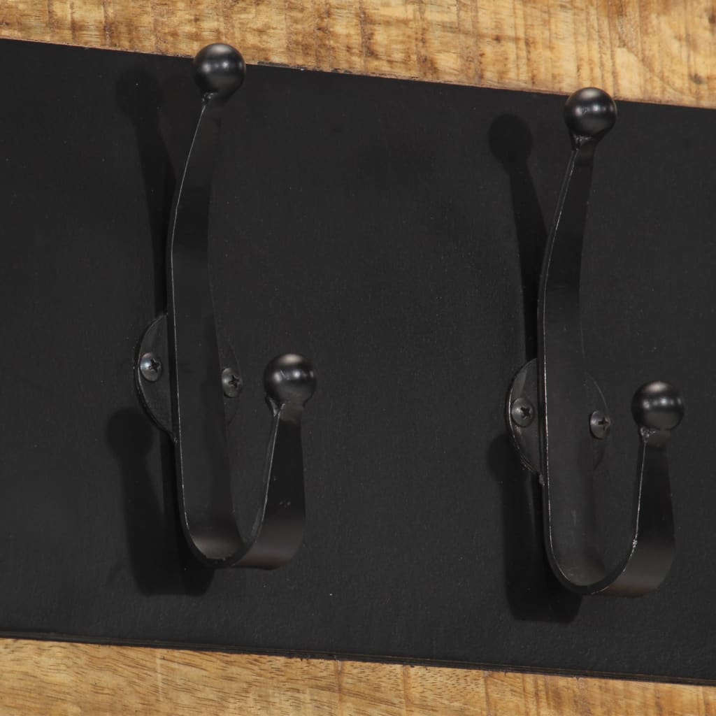 Nástěnný Věšák Se 6 Háčky Masivní Mangovníkové Dřevo