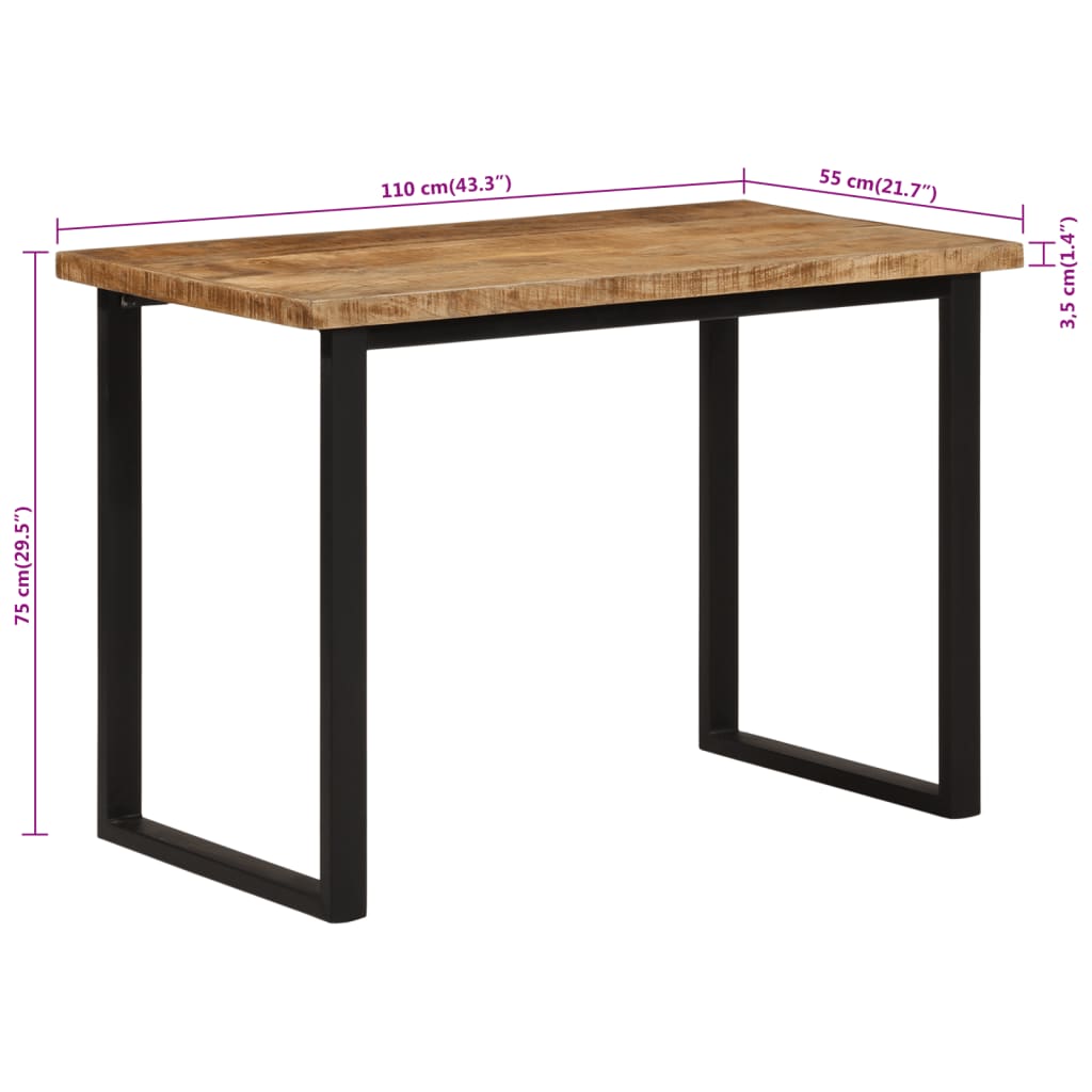 Jídelní Stůl 110 X 55 X 75 Cm Masivní Mangovníkové Dřevo