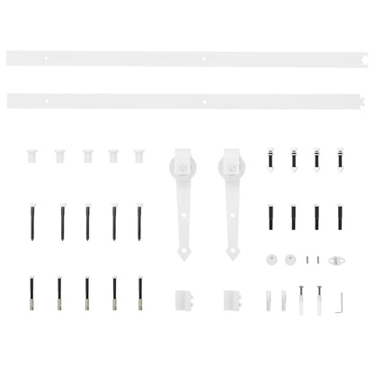 Posuvné Dveře S Kováním 80 X 210 Cm Masivní Borové Dřevo Černá