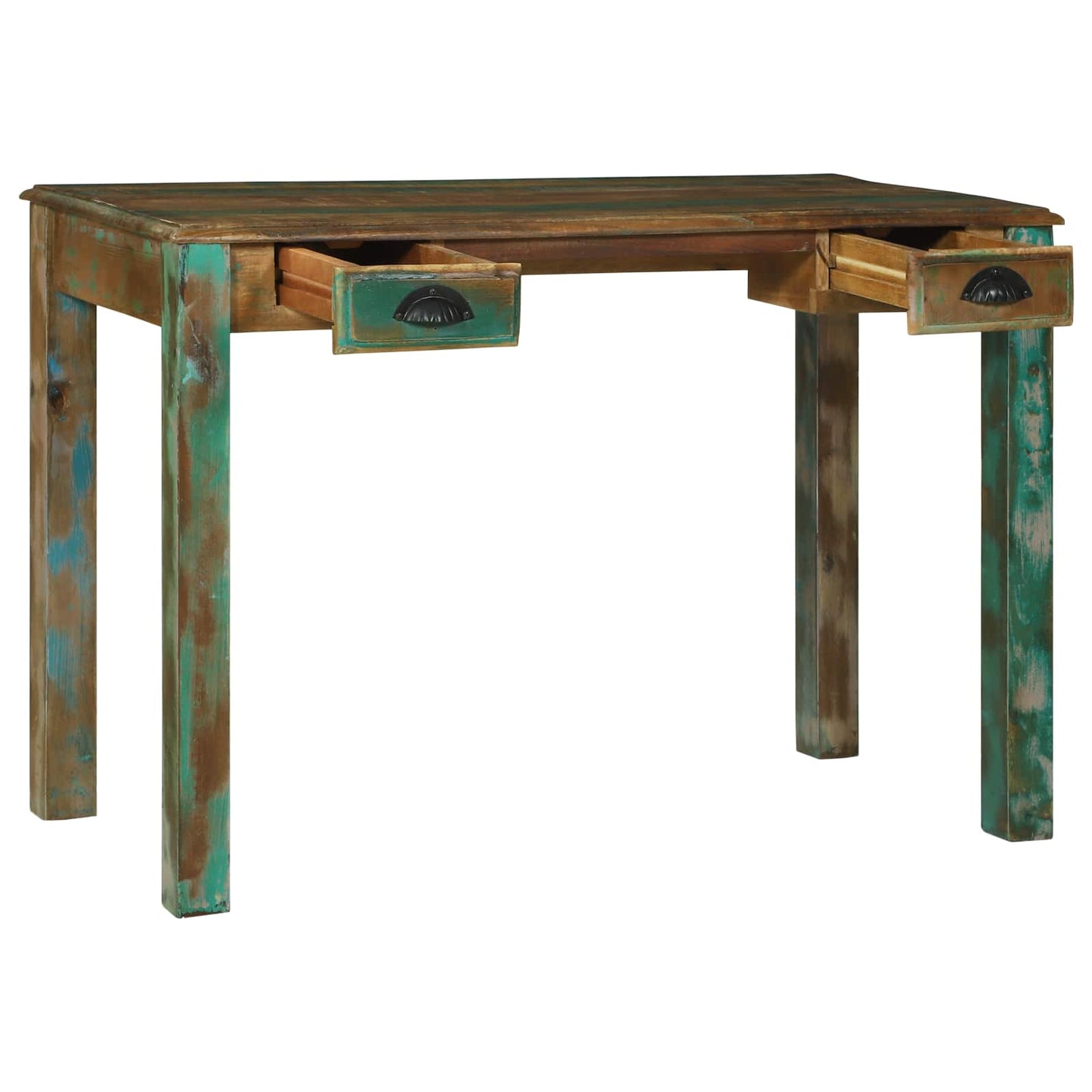 Stůl Na Psaní Hnědá 112 X 55 X 76 Cm Masivní Obnovované Dřevo