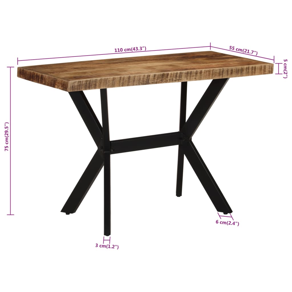 Jídelní Stůl 110 X 55 X 75 Cm Masivní Mangovníkové Dřevo