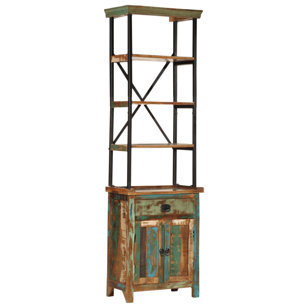 Skříň Highboard 55 X 30 X 180 Cm Masivní Recyklované Dřevo