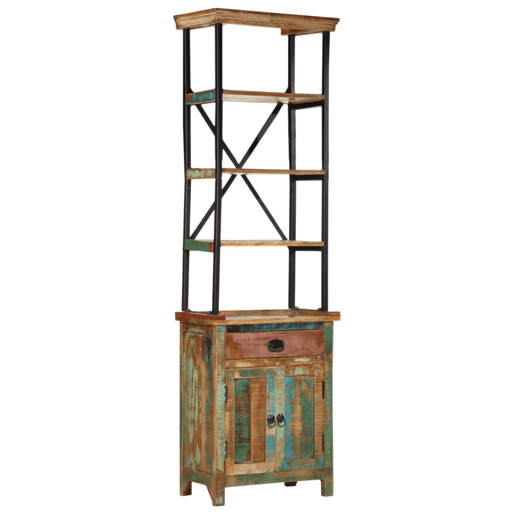 Skříň Highboard 55 X 30 X 180 Cm Masivní Recyklované Dřevo