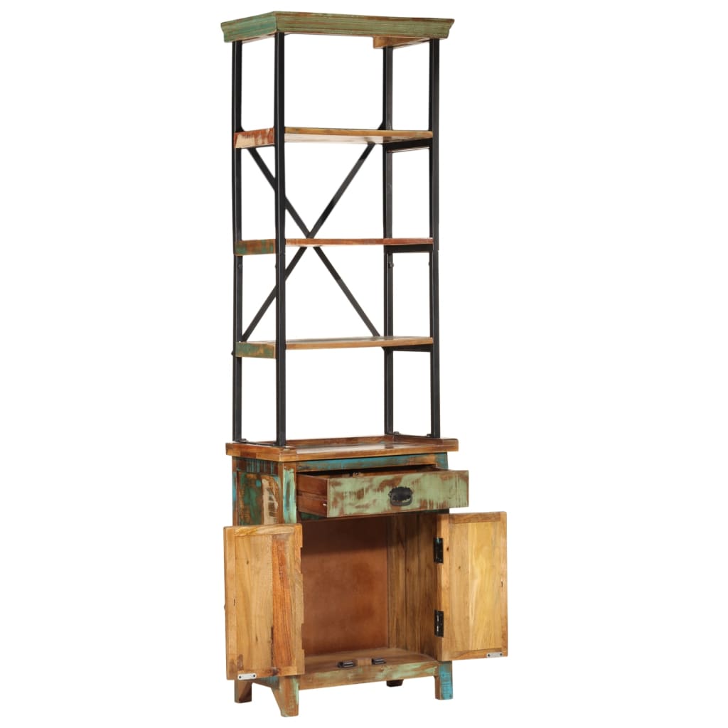 Skříň Highboard 55 X 30 X 180 Cm Masivní Recyklované Dřevo