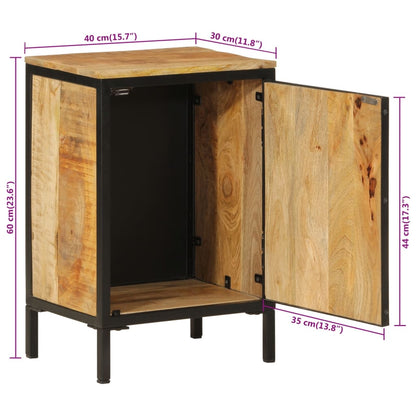 Koupelnová Skříňka 40 X 30 X 60 Cm Masivní Mangovníkové Dřevo Antracitová
