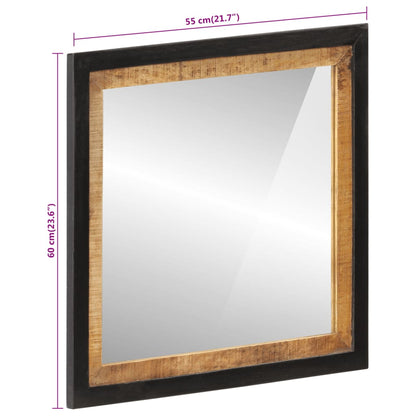 Koupelnové Zrcadlo 55 X 1 X 60 Cm Sklo A Masivní Mangovník