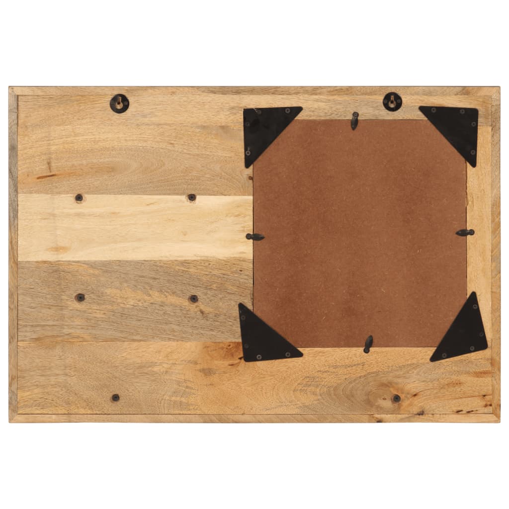 Zrcadlo S Policemi 80X8X55 Cm Sklo A Masivní Mangovníkové Dřevo