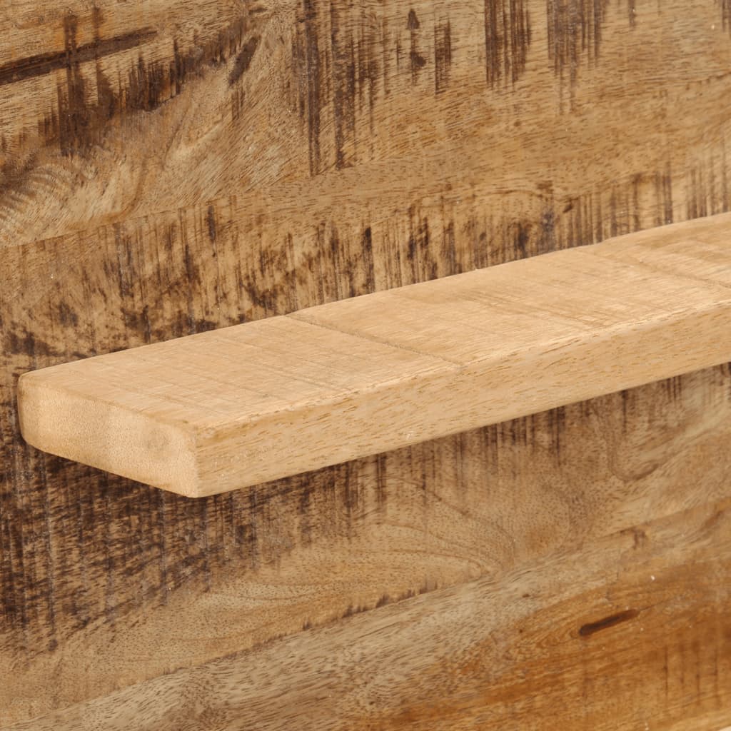 Zrcadlo S Policemi 80X8X55 Cm Sklo A Masivní Mangovníkové Dřevo