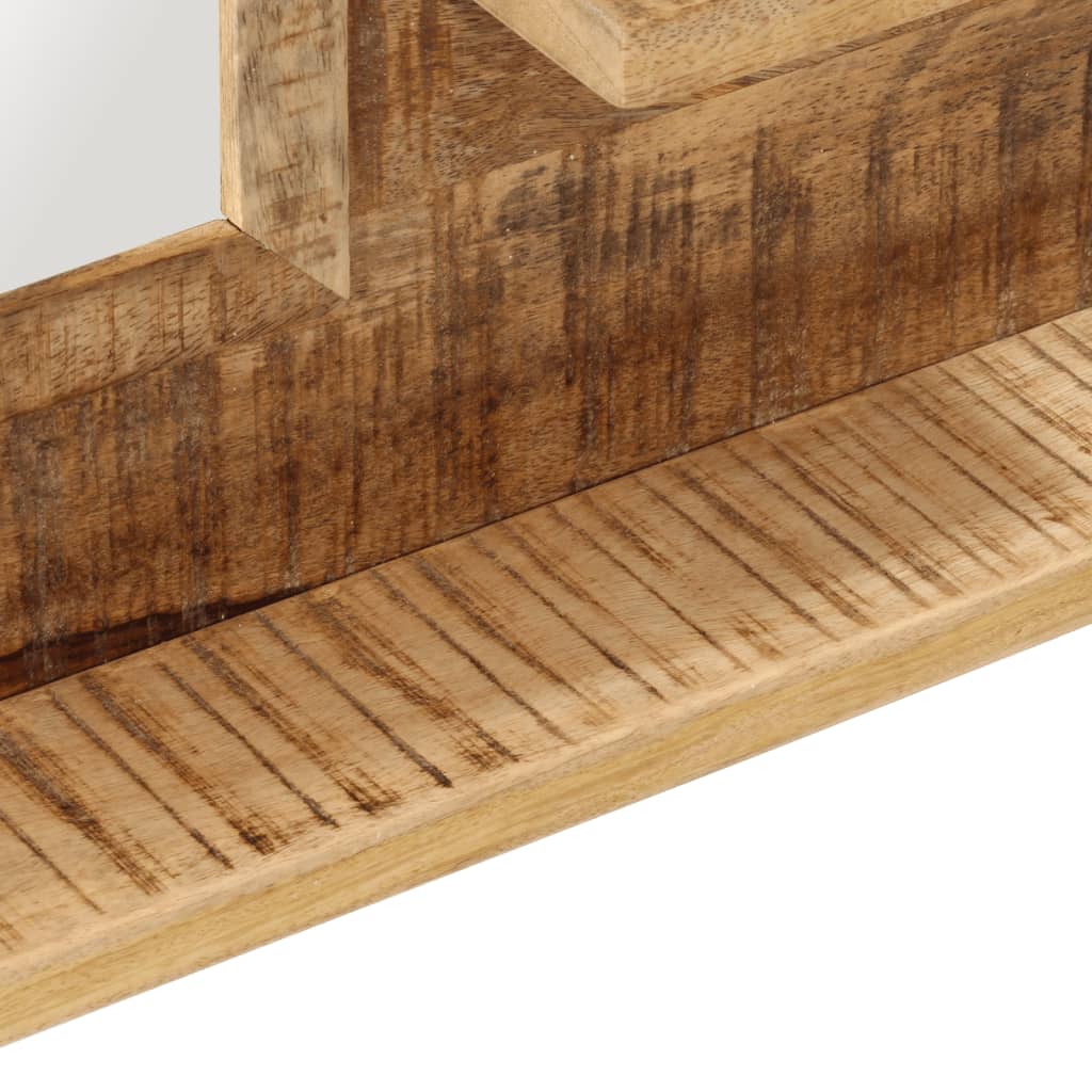 Zrcadlo S Policemi 80X8X55 Cm Sklo A Masivní Mangovníkové Dřevo