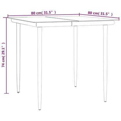 3Dílný Zahradní Jídelní Set Šedý A Černý Polyratan A Ocel
