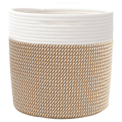 Úložné Koše 2 Ks Hnědé A Bílé Ø Bavlna