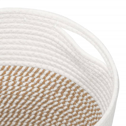 Úložné Koše 2 Ks Hnědé A Bílé Ø Bavlna