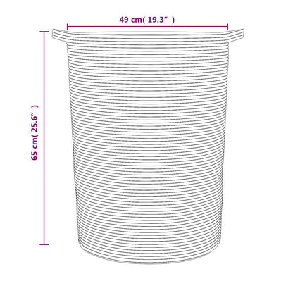 Úložný Koš Hnědý A Bílý Ø 49 X 65 Cm Bavlna