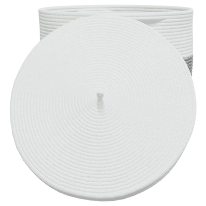 Úložný Koš S Víkem Bílý A Černý Ø 40 X 35 Cm Bavlna