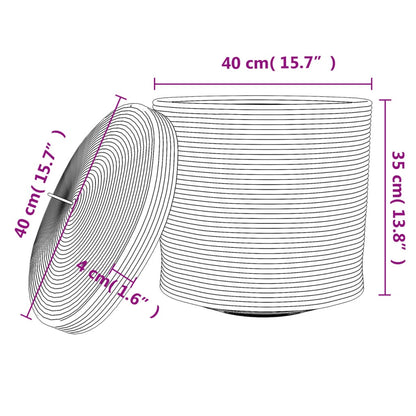 Úložný Koš S Víkem Bílý A Černý Ø 40 X 35 Cm Bavlna