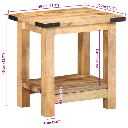 Odkládací Stolek 40X30X40 Cm Masivní Hrubé Mangovníkové Dřevo