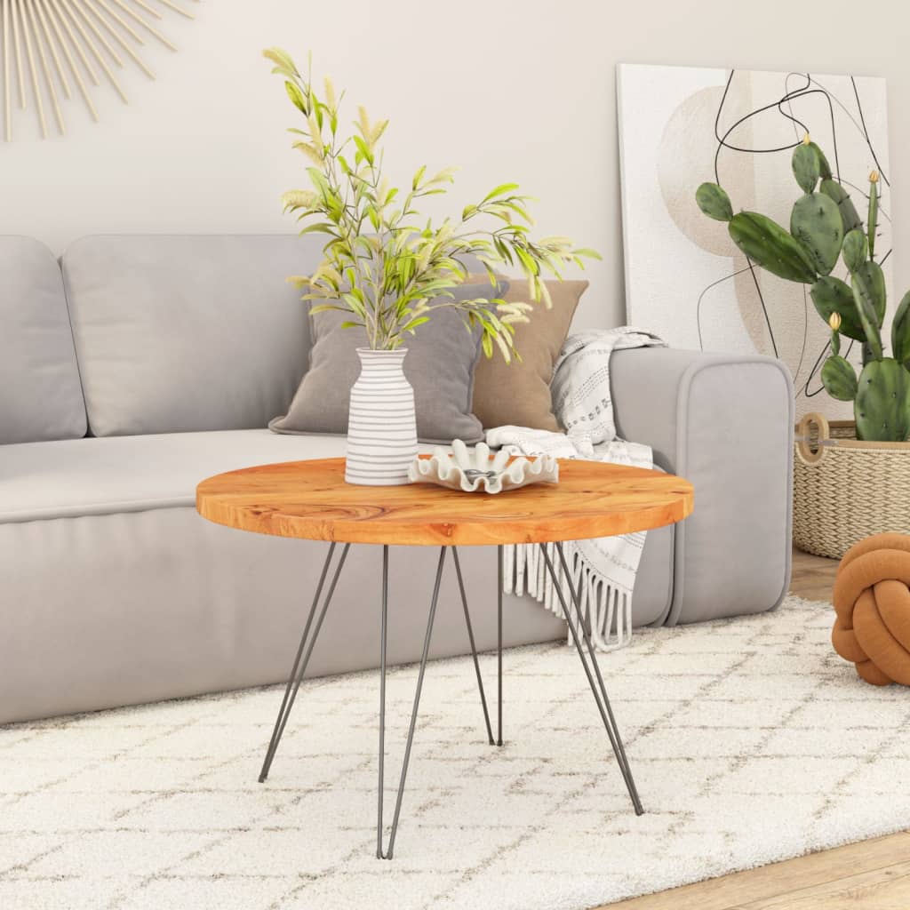 Stolní Deska Ø 40 X 3,8 Cm Kulatá Masivní Akáciové Dřevo Akáciové Dřevo (Přírodní)