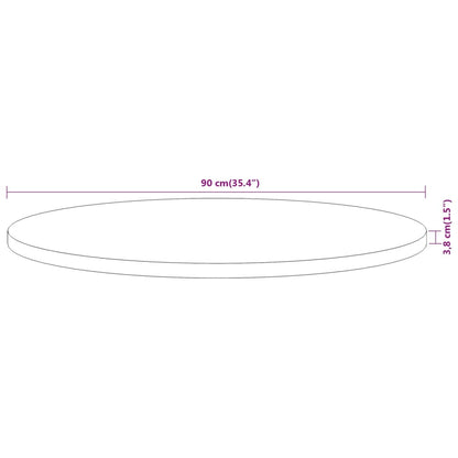 Stolní Deska Ø 90 X 3,8 Cm Kulatá Masivní Akáciové Dřevo