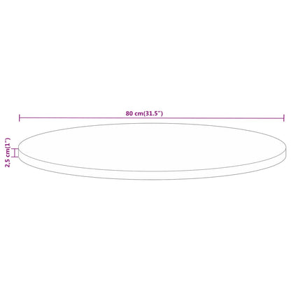 Stolní Deska Ø 80 X 2,5 Cm Kulatá Masivní Mangovníkové Dřevo Mangovníkové Dřevo (Dubová Povrchová Úprava)