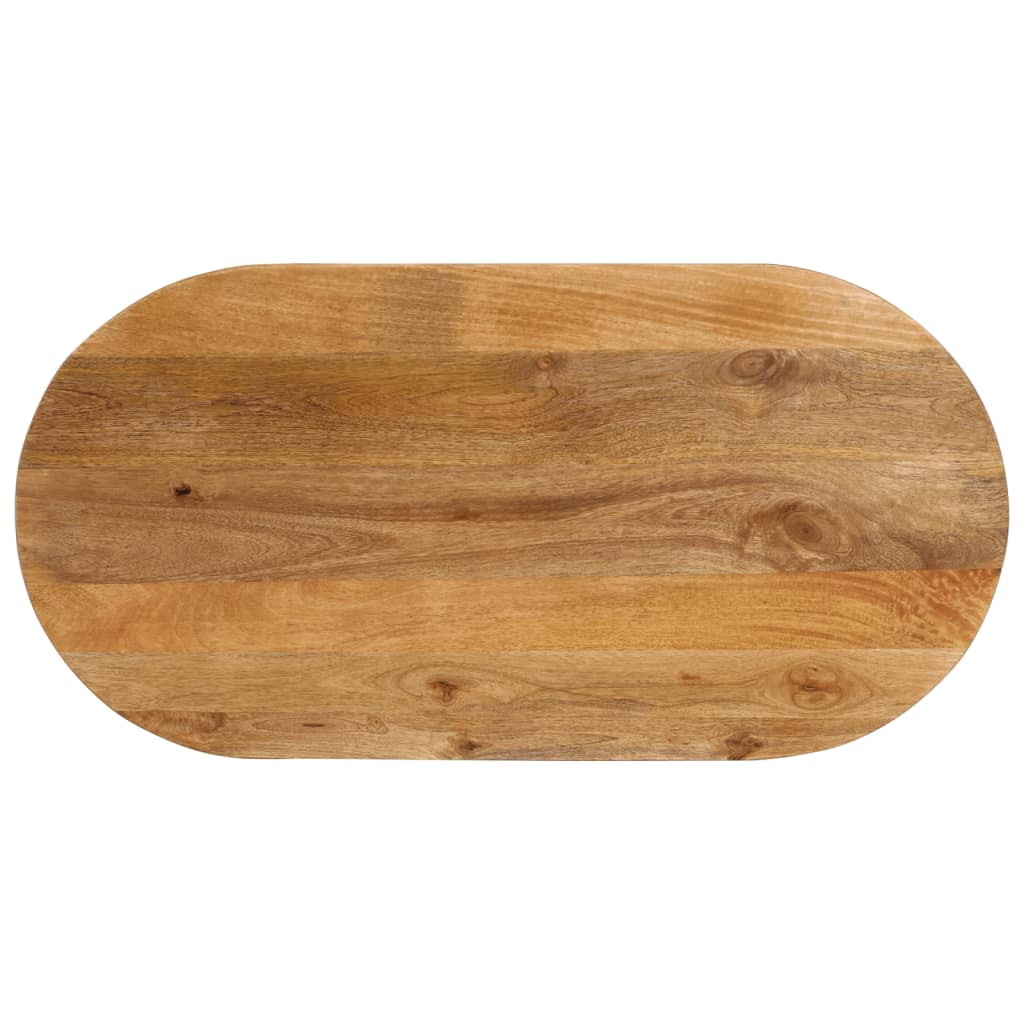 Stolní Deska 90 X 40 X 2,5 Cm Oválná Masivní Mangovníkové Dřevo Mangovníkové Dřevo (Dubová Povrchová Úprava)