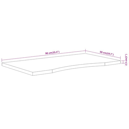 Stolní Deska 90X50X2,5 Cm Obdélníková Masivní Akáciové Dřevo Betonová Šedá