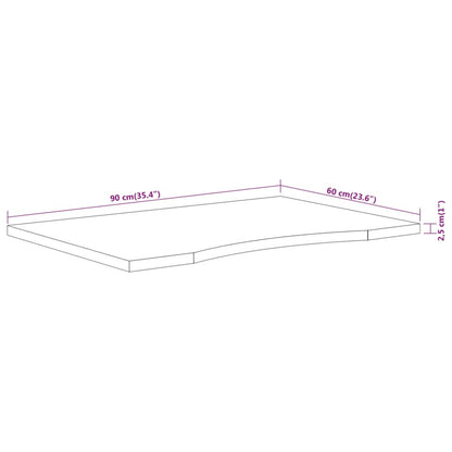 Stolní Deska 90X60X2,5 Cm Obdélníková Masivní Akáciové Dřevo