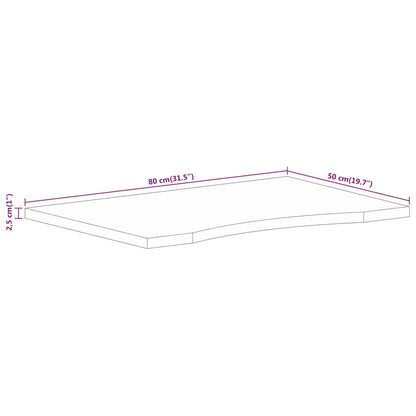 Stolní Deska S Výřezem 80 X 50 X 2,5 Cm Masivní Hrubý Mangovník