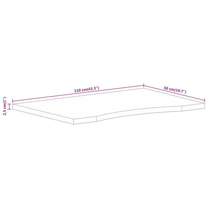 Stolní Deska S Výřezem 110X50X2,5 Cm Masivní Hrubý Mangovník
