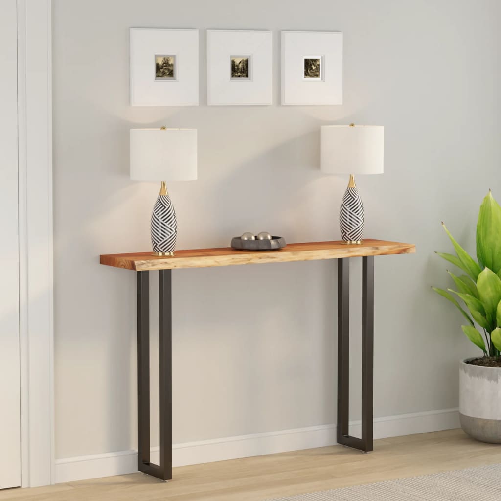 Stolní Deska 120X40X3,8 Cm Obdélník Masivní Akácie Živá Hrana Přírodní