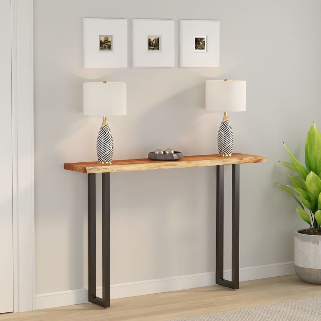 Stolní Deska 120X40X3,8 Cm Obdélník Masivní Akácie Živá Hrana Přírodní