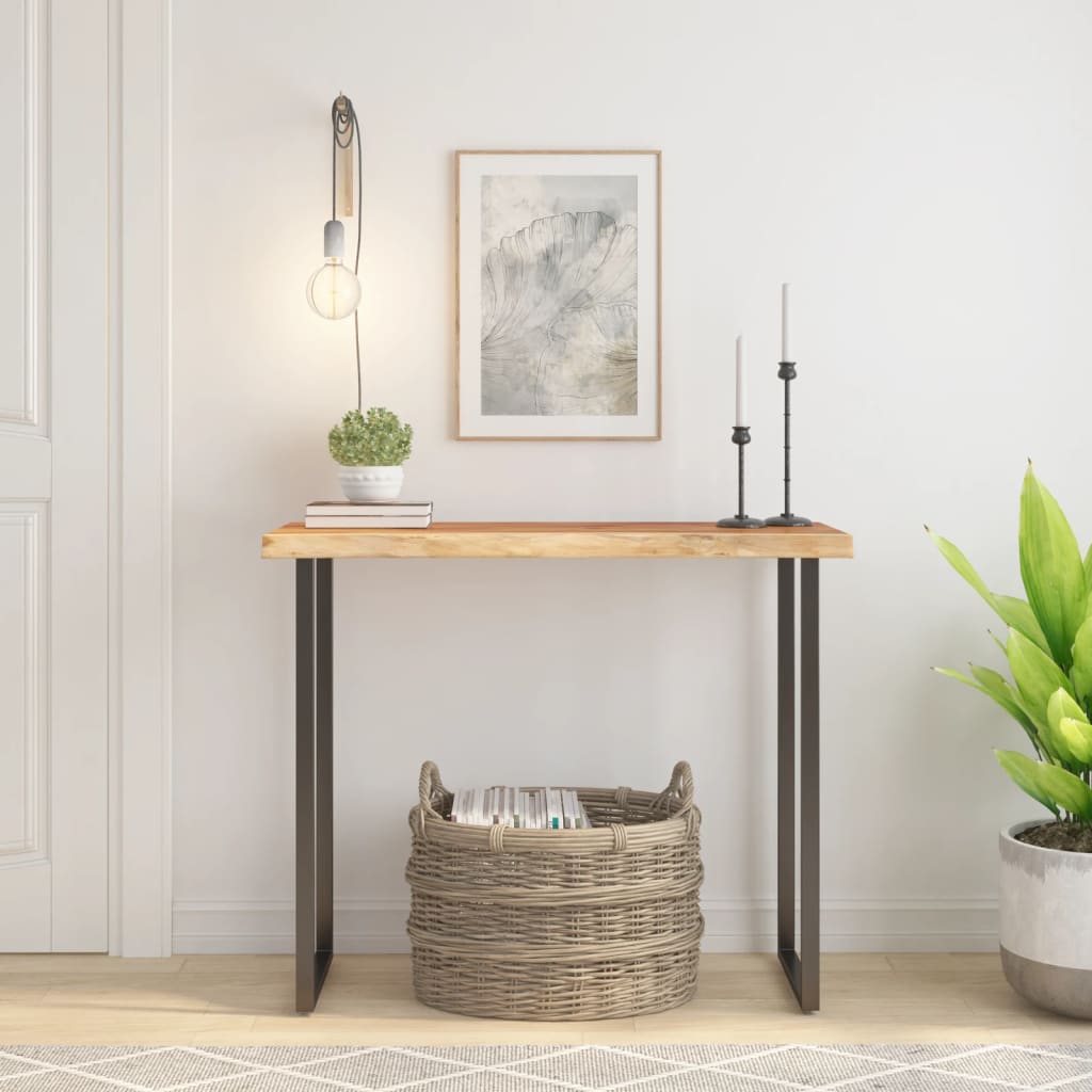 Stolní Deska 120X40X3,8 Cm Obdélník Masivní Akácie Živá Hrana Přírodní