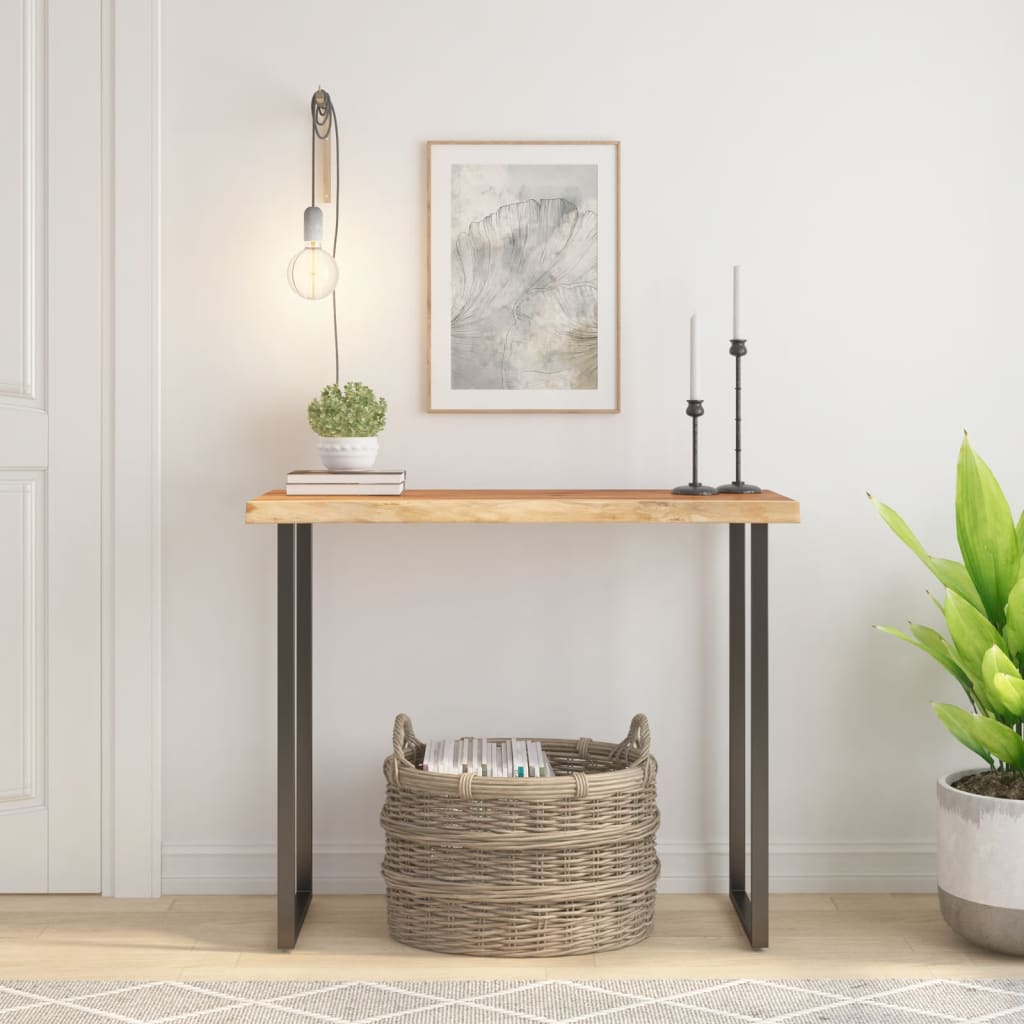 Stolní Deska 120X40X3,8 Cm Obdélník Masivní Akácie Živá Hrana Přírodní