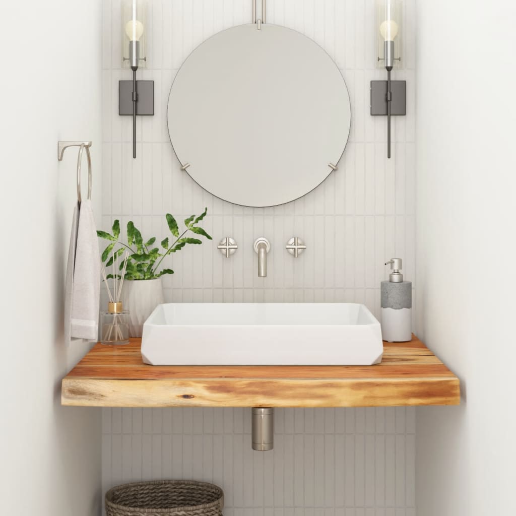Stolní Deska 120X40X3,8 Cm Obdélník Masivní Akácie Živá Hrana Přírodní