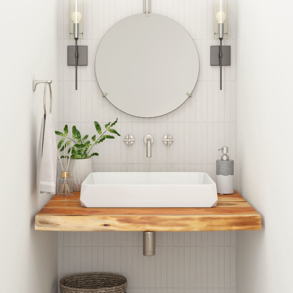 Stolní Deska 120X40X3,8 Cm Obdélník Masivní Akácie Živá Hrana Přírodní