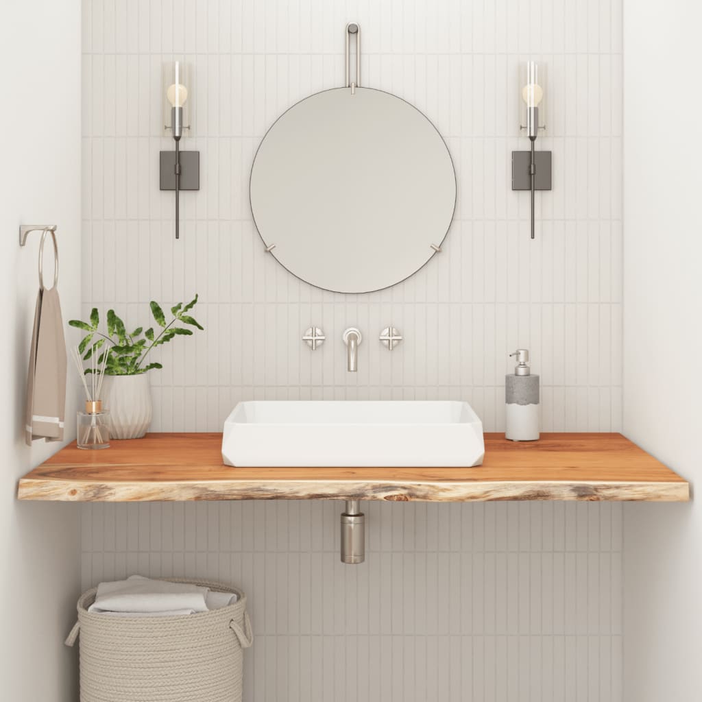 Stolní Deska 120X40X3,8 Cm Obdélník Masivní Akácie Živá Hrana Přírodní