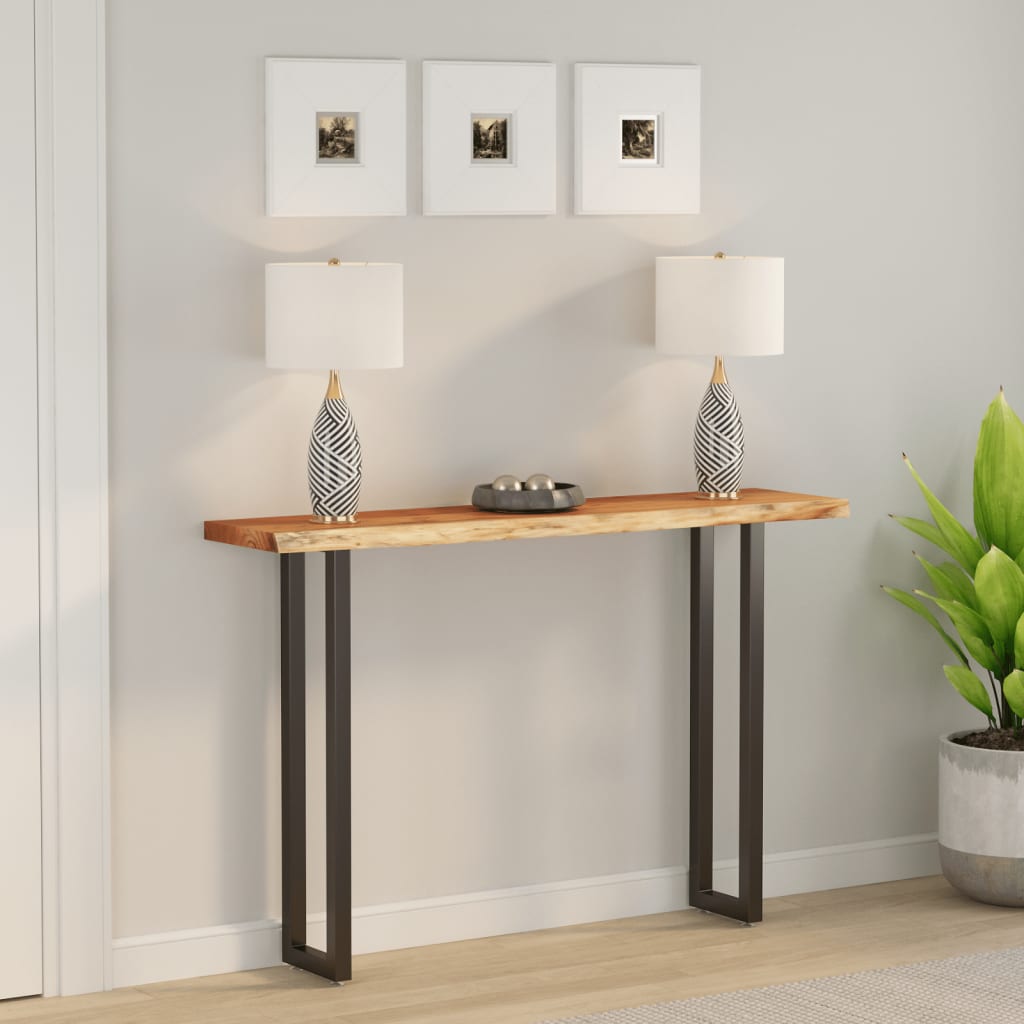 Stolní Deska 120X40X3,8 Cm Obdélník Masivní Akácie Živá Hrana Přírodní