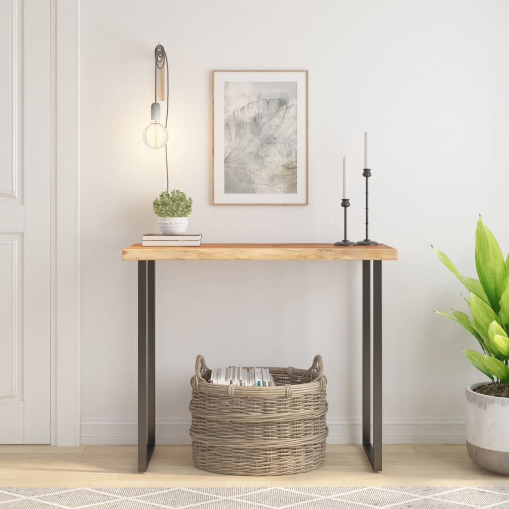 Stolní Deska 120X40X3,8 Cm Obdélník Masivní Akácie Živá Hrana Přírodní
