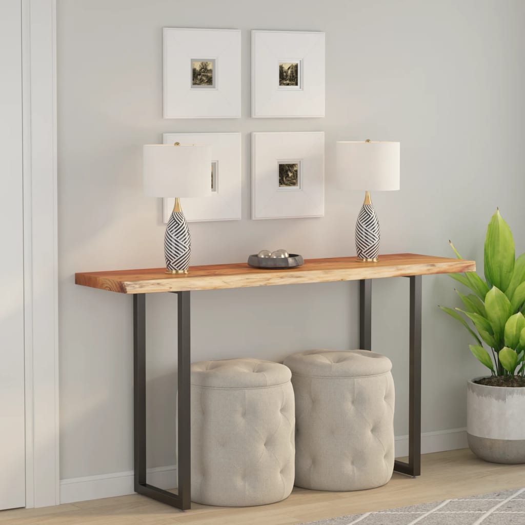 Stolní Deska 120X40X3,8 Cm Obdélník Masivní Akácie Živá Hrana Přírodní