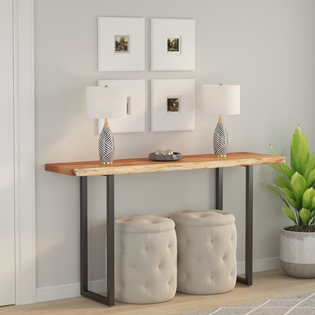 Stolní Deska 120X40X3,8 Cm Obdélník Masivní Akácie Živá Hrana Přírodní